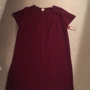 Cranberry knee length short sleeve dress. NEW!